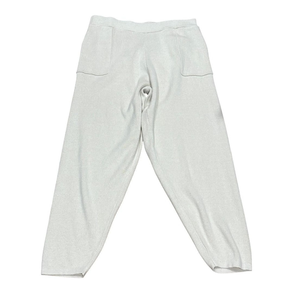 Sincerely Jules Pants Womens XL Beige Knit Joggers Ribbed Waist Cuffed Pockets